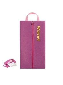 1 pièce/5 pièces Sac à chaussures de voyage à fermeture éclair en tissu Oxford imperméable avec broderie, organisateur de bagage portable anti-poussière et imperméable, pochette de rangement pour chaussures de voyage à domicile