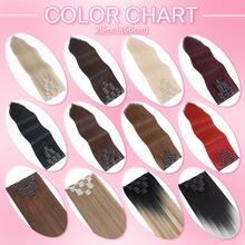 8Pieces/Set Clip In Hair Extensions Long Straight 26inch/66cm Thick Synthetic Hair Piece Silk Fiber Double Weft Heat Resistant Natural 8Pcs Hairpieces Highlight Mix Pure Colors For Women Daily Party Festival Halloween Christmas - Light Blue - 查看 7