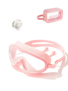 3 件套游泳镜 - 游泳眼镜，防雾，防紫外线，广角视野，适合女性、男性、成人、海滩必需品、海滩配件、泳池浮板