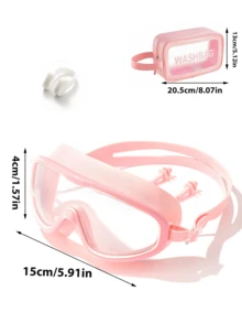 3 件套游泳镜 - 游泳眼镜，防雾，防紫外线，广角视野，适合女性、男性、成人、海滩必需品、海滩配件、泳池浮板