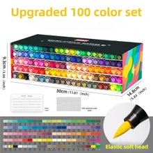 12/24/36/48/60/100 Farben Acryl Markerset, kreative DIY Bastelkunstbedarf, ideal für Papier, Glas, Holz, Stein und Keramikmalerei und -gestaltung, tolles Geschenk für Freunde, Schulmaterial, Schulanfang