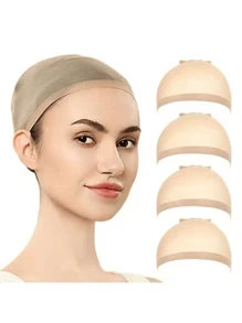 10 pièces de Casquettes de perruque haute élasticité, unisexes - Doublure de perruque en dentelle extensible douce dans les couleurs noir et nude, facile à utiliser et à nettoyer