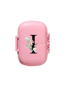 便携式 8 格密封药盒，防尘防潮，一周 7 天使用，黑色雏菊向日葵字母艺术字母设计，药丸、胶囊和维生素收纳盒，首字母旅行药丸收纳盒，8 格便携式 A-Z 字母药盒，每日维生素药盒，口袋钱包药品收纳盒小药丸容器，字母 ID 吊饰收纳盒 - 彩色 - 查看 15