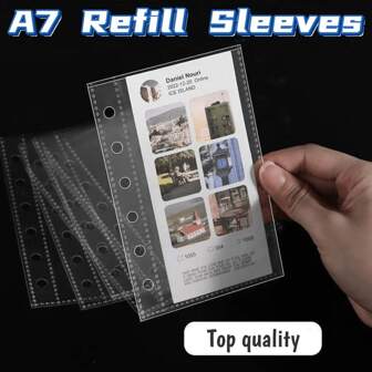 10 件/20 件/30 件 A7 活页夹透明卡套、3 英寸明信片夹、6 孔 Kpop 迷你收集书补充袋学校用品、返校