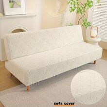 1 件加厚无扶手沙发套弹性沙发套装饰沙发套通用尺寸 - 米黃 - 查看 1