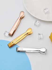 1件定制文字304不锈钢夹冰夹方糖夹冰块冰桶夹食物零食小夹子加厚多用途夹