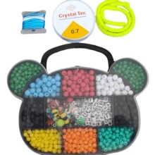 Kit Urso Brinquedo Miçanga  Pulseira Infantil Menino - Multicolorido - Visão 3
