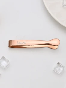 1pc Custom Text 304 Stainless Steel Tongs, Ice Tongs, Sugar Cube Tongs, Ice Cubes, Ice Bucket Tongs, Food Snacks, Small Tongs, Thickened Multi-Purpose Tongs