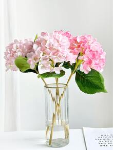 4 件人造花绣球花束，假花适用于墙壁、客厅、卧室、婚礼、派对装饰、桌面装饰。家居、桌面装饰、厨房、婚礼、餐桌、中心装饰、办公室、花园、户外、房屋、露台装饰、春季、夏季、秋季和冬季装饰