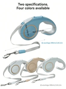 1pc 3 Meters/5M Auto-Retractable Pet Leash, Durable Nylon Material, Suitable For Dogs & Cats, For Daily Walking, Outdoor Activities, Travel