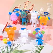 10 件/6 件/1 件流体亚克力熊工艺套件批发，DIY 手工流体熊钥匙扣 - 白色 - 查看 8