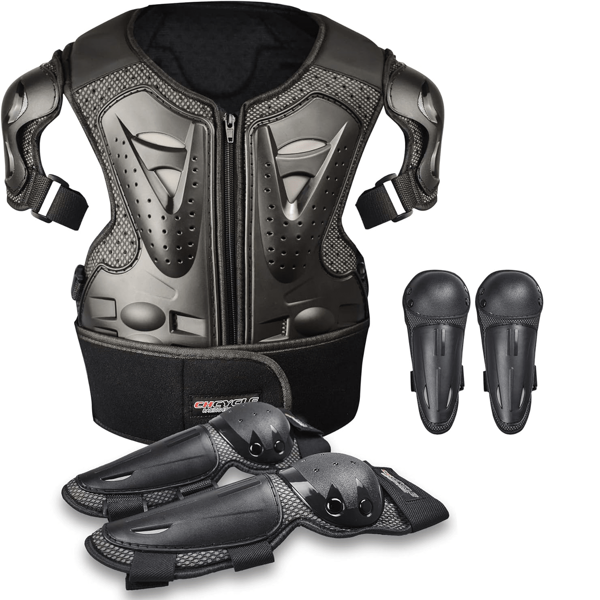 CHCYCLE Motorcycle Armor Suit Dirt Bike Gear Chest Protector Motocross For Dirt Bike Chest Protective Gear With Elbow Knee Pads Guards For Cycling