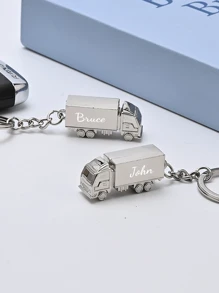 1 Stück kreative Lkw Schlüsselanhänger, Cartoon Metall Schlüsselanhänger, Lkw Schlüsselanhänger, großer Lkw Schlüsselanhänger Anhänger, graviert, das perfekte Geschenk für Familie, Sohn, Freunde und als Geburtstagsgeschenk für den Sohn