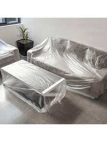 Lona plástica resistente, lámina transparente extra grande para protección de muebles y pisos, funda impermeable para sofá para pintura, remodelación y prevención de polvo en proyectos de mejora del hogar (sin modelo de posicionamiento), funda para cabecera, accesorios de jardín al aire libre, artículos necesarios