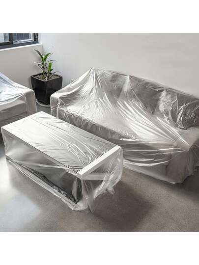 Heavy-Duty Plastic Drop Cloth, Extra Large Transparent Sheeting For Furniture And Floor Protection, Waterproof Couch Cover For Painting, Remodeling, And Dust Prevention In Home Improvement Projects(No Positioning Model)Headboard Cover,Garden Accessories Outdoor,Necessaries,Kitchen Decor,Household Items,Mother's Day Gift,Bedroom Decor,Garden,Kitchen Decor,Summer,Beach,Travel Essentials,Room Decor,Squishy,Graduation