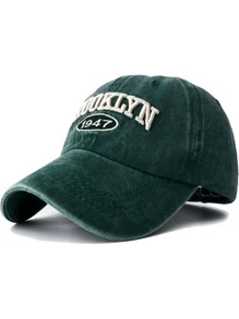 1 Pieza Gorra de béisbol con estilo lavado 1947 y bordado 3D de letras - Brooklyn para mujer, gorra de sol vintage, sombrero de sol ajustable para exteriores, estilo Y2K para hombre