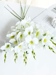 1/5/10 Stück künstliche Seide Orchideenblumenstiele, gefälschte Dendrobium-Blumen für Wand, Wohnzimmer, Schlafzimmer, Hochzeit, Partydekor, Schreibtisch Füllung, Zuhause, Schreibtisch Dekoration, Küche, Hochzeit, Tisch, Tischmitte, Büro, Garten, Außenbereich, Haus, Terrasse Dekor, Frühling, Sommer, Herbst und Winter Dekoration