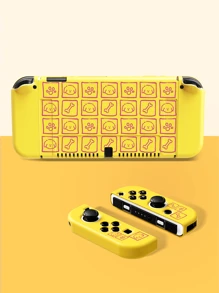 Switch 2. Generation Spielekonsole Niedlicher Welpen Würfel Muster Schutzcase, kompatibel mit Switch NS/Switch OLED/Switch Lite, Mehrfarbige Weiß/Rosa/Gelb TPU Weiche Schale Transparente Hülle, Universal Grifffschutz, Switch Controller Schutz, Switch Gaming Zubehör, Stoßfest rutschfest kratzfest, Stilvoller Entwurf