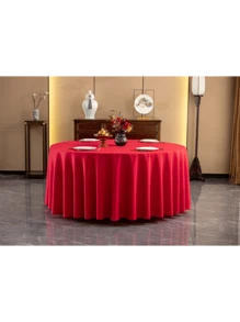 1 Piece White 90-Inch Round Tablecloth: Wrinkle-Resistant And Washable Banquet Tablecloth; Spill-Proof High-Density Fabric Tablecloth Suitable For Wedding Events And Daily Household Use.