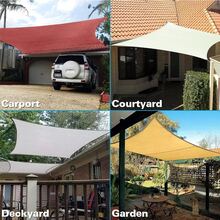 Rectangle Sun Shade  Sail, 185GSM Sail Canopy, UV Block, Sun Shade For Outdoor Patio Garden Backyard Deck Shade Cloth Sun Shade Sails - Sand - View 11