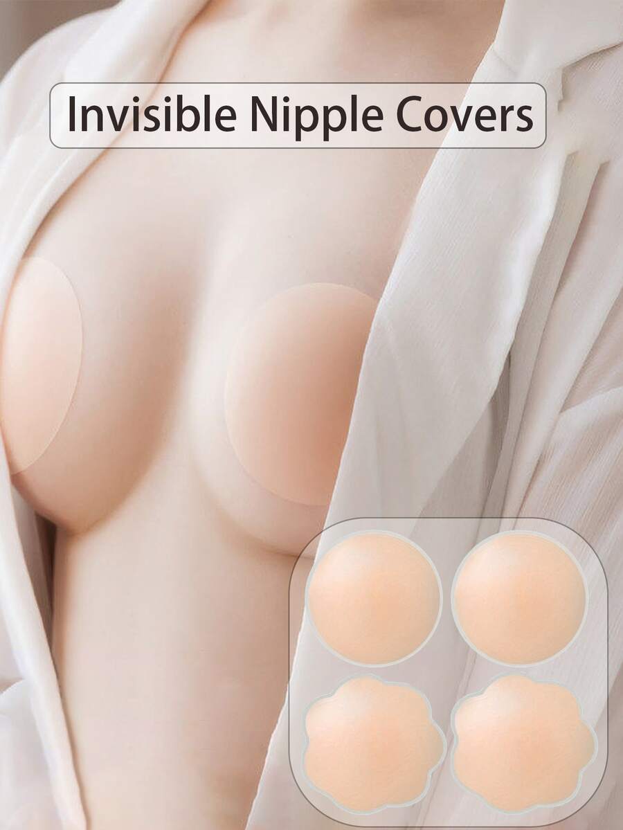 12pcs Silicone Nipple Cover Reusable Women Breast Petals Lift Invisible Bras Pasties Bra Padding Sticker Patch Adhesive Pads(2/6/12pcs) - Multicolor - View 1