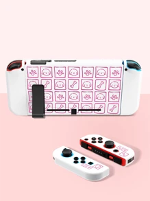 Switch 2. Generation Spielekonsole Niedlicher Welpen Würfel Muster Schutzcase, kompatibel mit Switch NS/Switch OLED/Switch Lite, Mehrfarbige Weiß/Rosa/Gelb TPU Weiche Schale Transparente Hülle, Universal Grifffschutz, Switch Controller Schutz, Switch Gaming Zubehör, Stoßfest rutschfest kratzfest, Stilvoller Entwurf