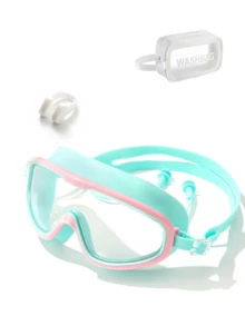 3 件套游泳镜 - 游泳眼镜，防雾，防紫外线，广角视野，适合女性、男性、成人、海滩必需品、海滩配件、泳池浮板