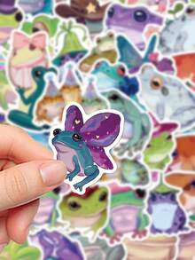 50 张傻青蛙贴纸非常适合剪贴簿、日记、笔记本电脑、滑板等，为您的设备增添趣味！、贴纸、青蛙、搞笑贴纸