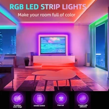 NBBUFF LED Strip Lights 3.28FT-100FT, Smart RGB Color Changing Light Strips With 44-Key Remote, 6 DIY Modes, Adjustable Brightness & Speed, Easy Installation For Bedroom, Ceiling, Party, Christmas Decor, TV Background Light, Room Decor Lights