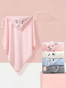 1 件男女通用婴儿动物面部连帽毛巾，独特动物设计婴儿连帽毛巾，超柔软新生儿浴巾，婴儿必备连帽毛巾，四季儿童浴袍斗篷，珊瑚绒卡通动物婴儿连帽浴巾