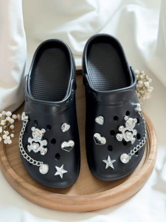 New Cute Bear Hollow Design Women Sandals, Breathable Lightweight Casual Slip-On Shoes Suitable For Indoor & Outdoor Wear, Versatile