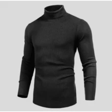 Turtleneck Sweater Cacharrel Cold Men's Sweater Winter 2025 - 黑色 - 查看 7