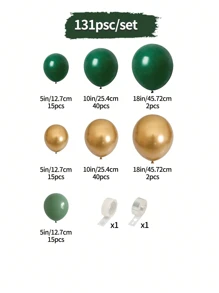 131 件深绿色、金色、牛油果色乳胶气球花环和拱门套装，适用于生日派对装饰、婚礼装饰、迎婴派对装饰、性别揭晓、周年庆典、婚礼派对、主题派对、圣诞装饰 - 墨綠色 - 查看 2