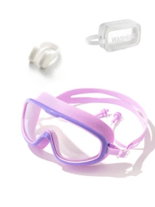 3 件套游泳镜 - 游泳眼镜，防雾，防紫外线，广角视野，适合女性、男性、成人、海滩必需品、海滩配件、泳池浮板