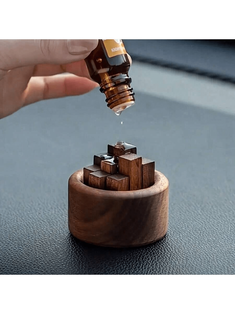 1pc Aromatherapy Essential Oil Diffuser, Fireless Diffuser Wood, Aromatherapy Essential Oil Diffuser, Home Car Accessories, Car Center Console Decoration, Diffuser Wood Products, Home Decoration, Desktop Accessories, Summer Mosquito Repellent Essential Oil Diffuser Wood, Very Suitable For Bedroom, Living Room, Dressing Table, Etc.