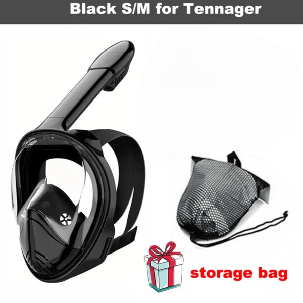 Full Face Snorkeling Mask With Camera Mount, 180° Panoramic View, Anti-Fog And Leak-Proof, Suitable For Men And Women Diving Sports