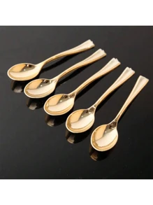 150pcs Gold Cutlery Set, 50pcs Spoons, 50pcs Forks, 50pcs Knives, Washable And Reusable, Suitable For Gatherings, Festivals, Birthdays, Parties, Kitchen And Dining, Weddings, Team Building, Outdoor Activities, Home Parties, Cakes, Salads, Etc.
