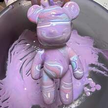 10 件/6 件/1 件流体亚克力熊工艺套件批发，DIY 手工流体熊钥匙扣 - 白色 - 查看 5