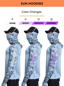 RODEEL Men's Shoulder Cap Hooded Sweat Absorbent Breathable With Mask Neck Protector Long-Sleeved T-Shirt For Outdoor Fishing Hiking Cycling Outdoor Activities