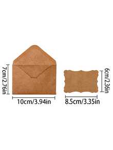 20-Piece Set, Includes Creative Kraft Paper Vintage Envelopes And Greeting Cards, Featuring A Blank Wavy Lace Design, Perfect For Handwritten Birthday Wishes, Thank-You Cards, And Letters. Suitable For Weddings, Engagements, New Year's Greetings, Party Invitations, Valentine's Day Handwritten Cards, And Business Correspondence. - Multicolor - View 3