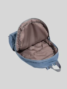 Zaino di moda da donna in stile denim vintage lavato, zaino casual in denim da college, zaino tote per pendolarismo