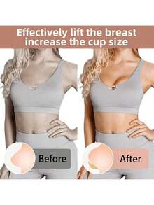 2/1Pair Double-Sided Sticky Bra Inserts,Snowy Sticky Bra Inserts,Sticky Bra Push Up, Self Adhesive Pads Ultra Instant Lift Bra, Push Up Bikini Pads For Sports Bra Swimsuit - Multicolor - View 4