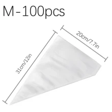 200-50 个一次性裱花袋，100 毫升和 50 毫升 9 英寸，重型防爆糕点袋，带凹凸防滑设计，适用于糖霜和糖霜以及饼干装饰袋（加厚） - 無色 - 查看 17