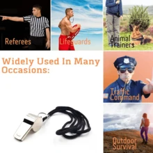 Stainless Steel Whistle, Loud Metal Whistle With Lanyard For Referees Coaches Lifeguards Survival Emergency Football Basketball Soccer Hockey - Multicolor - View 8