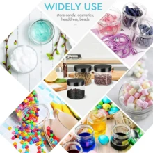 2/6/8/12/24/45/50 件盎司带盖塑料罐 - 透明圆形化妆品容器，适用于山地化妆水、面霜、软膏、身体黄油、化妆品、根蛋白、样品、旅行储存 - 无味、耳封