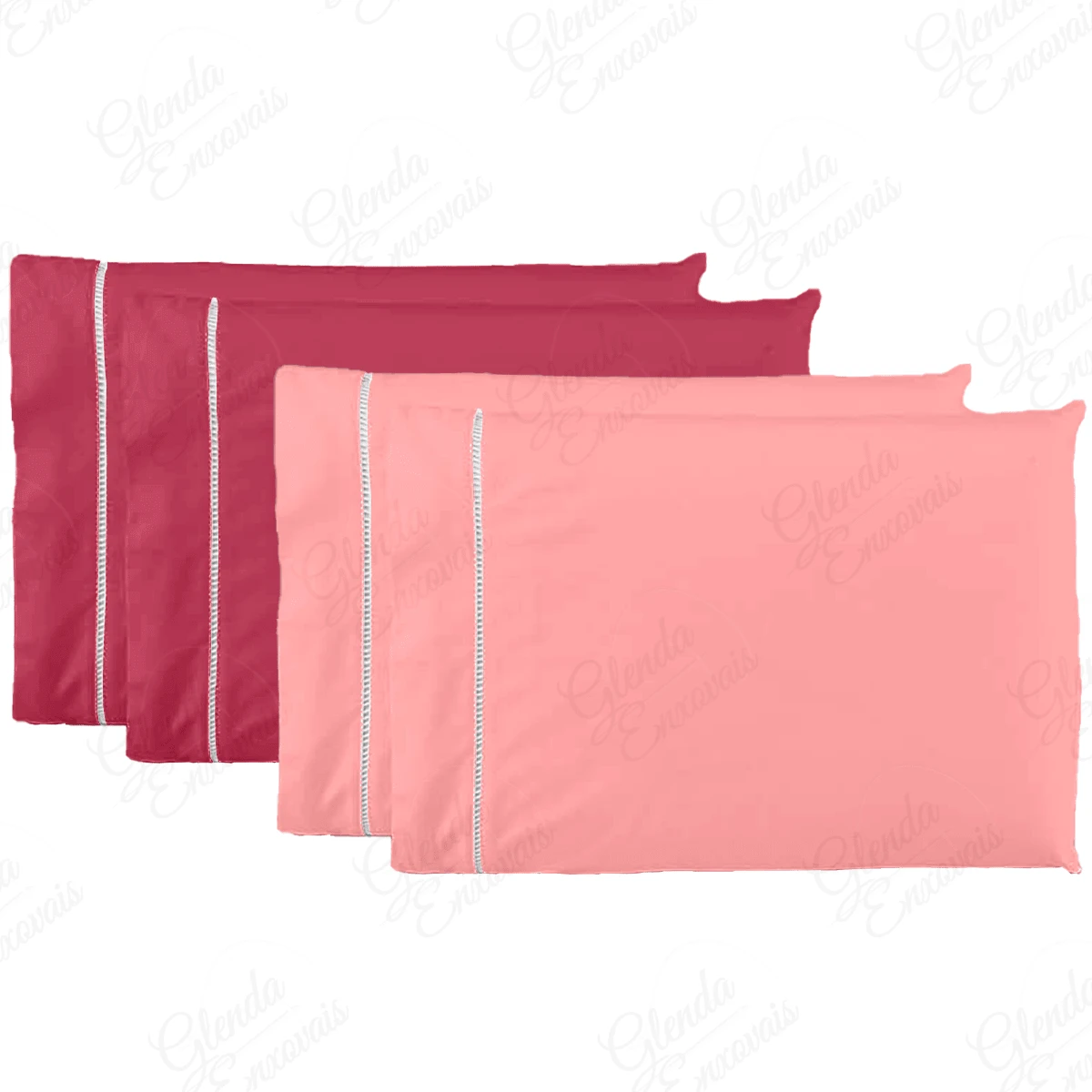 4 Pillowcases Pecal Flex- FP - Rosa Marsala - Ver 1