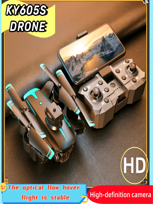 CASRRA CASRRA KY605S Opvouwbare drone met afstandsbediening, uitgerust met een high-definition camera voor video- en foto-opnamen, elektronische zoom, obstakelvermijding in vier richtingen, borstelloze motor, regeling met meerdere snelheden, lange batterijduur, verbeterde intelligente zweeftechnologie om een stabiele vlieghoogte te behouden, eenvoudig en zuinig te bedienen voor beginners, een prachtig drone-speelgoed als vakantiecadeau