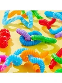 Christmas Decoration 8pcs, 16pcs, 24pcs Sensory & Colorful Interlocking Toys, Fidget Toys And Activities - Learning Tool To Stimulate Children's Fine Motor Skills, Includes Pop Tubes To Ease Stress And Anxiety, Educational Stress Relievers, Party/School Rewards, Classroom Activities, Back-To-School/Festival Gifts, Random Color.