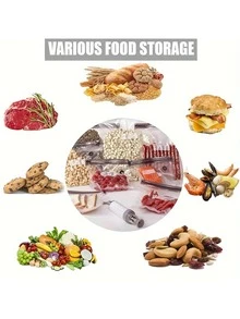 20 个/套可重复使用的真空食品储存袋，包括 1 个用于密封的真空泵、密封夹、厚真空保鲜袋、包装袋、真空泵密封袋、家用食品袋压缩袋、包装熟食袋。非常适合保存水果和熟食，这些袋子是整理厨房和在冰箱中储存食物的完美选择。 - 彩色 - 查看 5