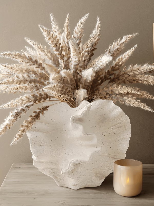 Jarrón decorativo de coral, jarrón de lujo para decoración con pampa, jarrones modernos para centros de mesa, escritorio u hogar, mesa de sala de estar, oficina y boda, jarrón tipo dona apto para decoración del hogar, decoración de dormitorio, oficina y estudiantes, como regalo de Navidad, en invierno, decoraciones navideñas, almacenamiento, decoración de boda, decoración del hogar, organizador de joyas, decoraciones de fiesta